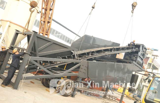 HZS50 environmentally friendly concrete mixing plant